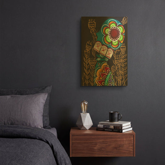 'Relieved' By Abril Andrade Gold Metal Wall Art