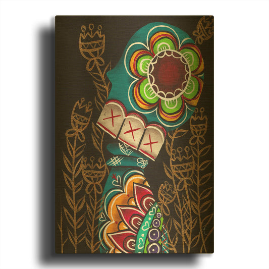 'Relieved' By Abril Andrade Gold Metal Wall Art