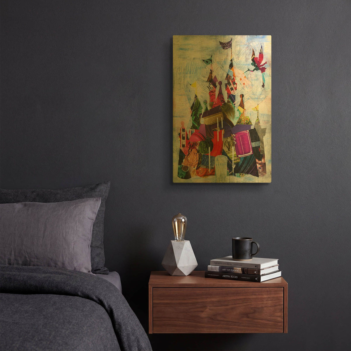 'Castle' By Artpoptart Gold Metal Wall Art