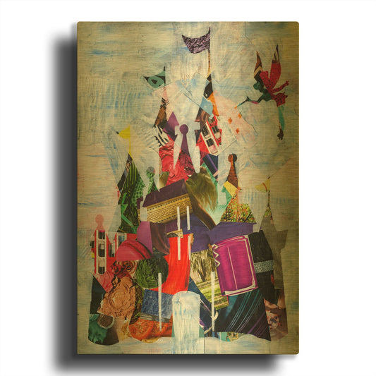 'Castle' By Artpoptart Gold Metal Wall Art