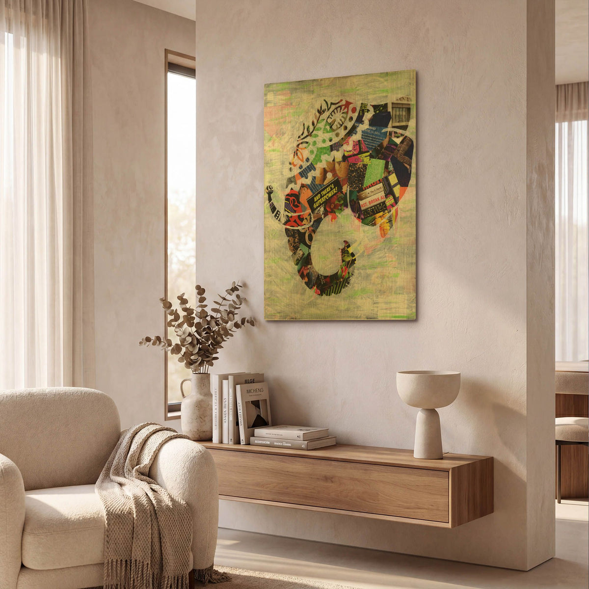 'Elephant' By Artpoptart Gold Metal Wall Art