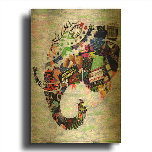 'Elephant' By Artpoptart Gold Metal Wall Art