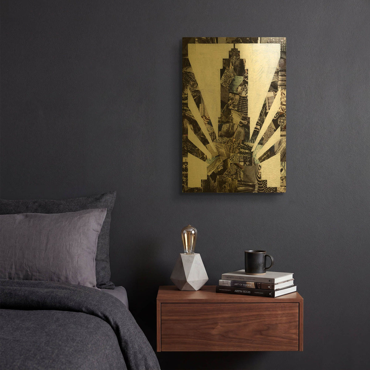 'Empire State' By Artpoptart Gold Metal Wall Art