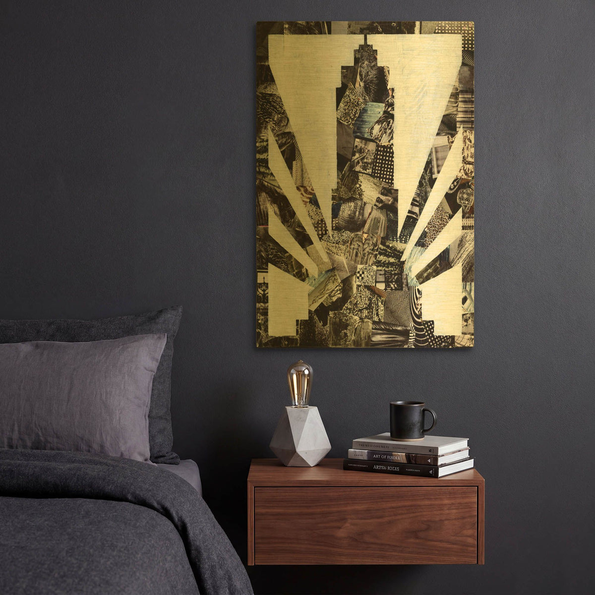 'Empire State' By Artpoptart Gold Metal Wall Art