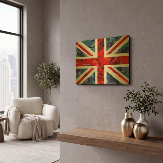 'Union Jack' By Artpoptart Gold Metal Wall Art