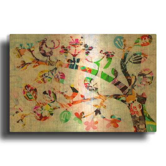'Girly Bird' By Artpoptart Gold Metal Wall Art