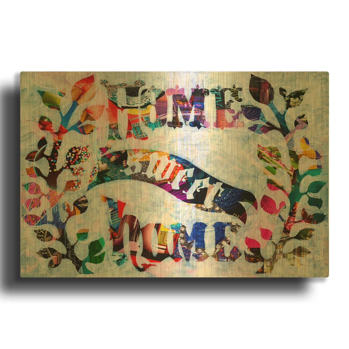 'Home Sweet Home' By Artpoptart Gold Metal Wall Art