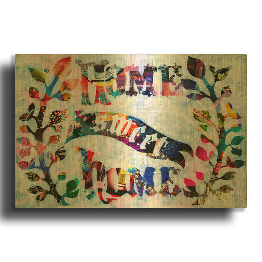 'Home Sweet Home' By Artpoptart Gold Metal Wall Art