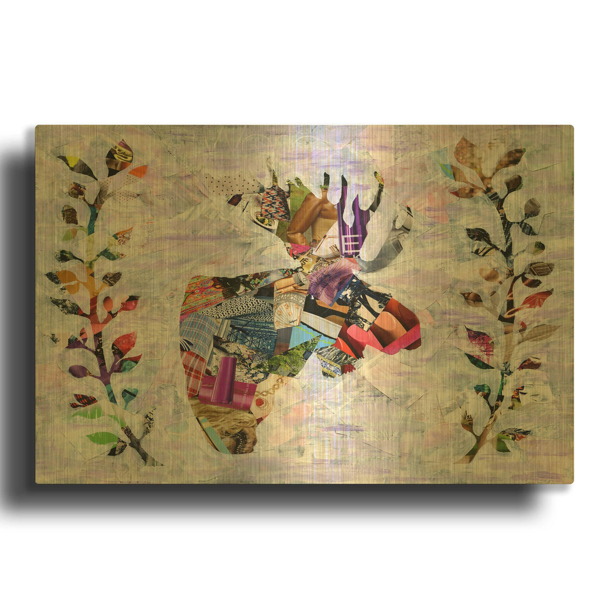 'Moose' By Artpoptart Gold Metal Wall Art