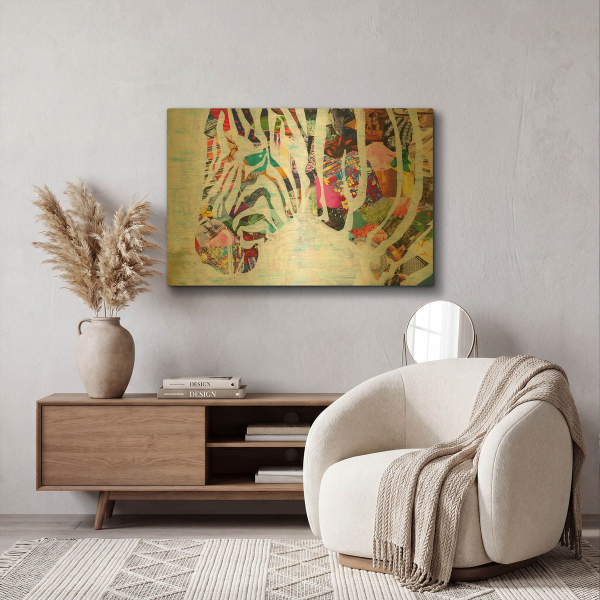 'Zebra' By Artpoptart Gold Metal Wall Art