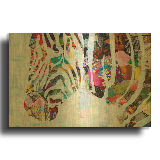 'Zebra' By Artpoptart Gold Metal Wall Art