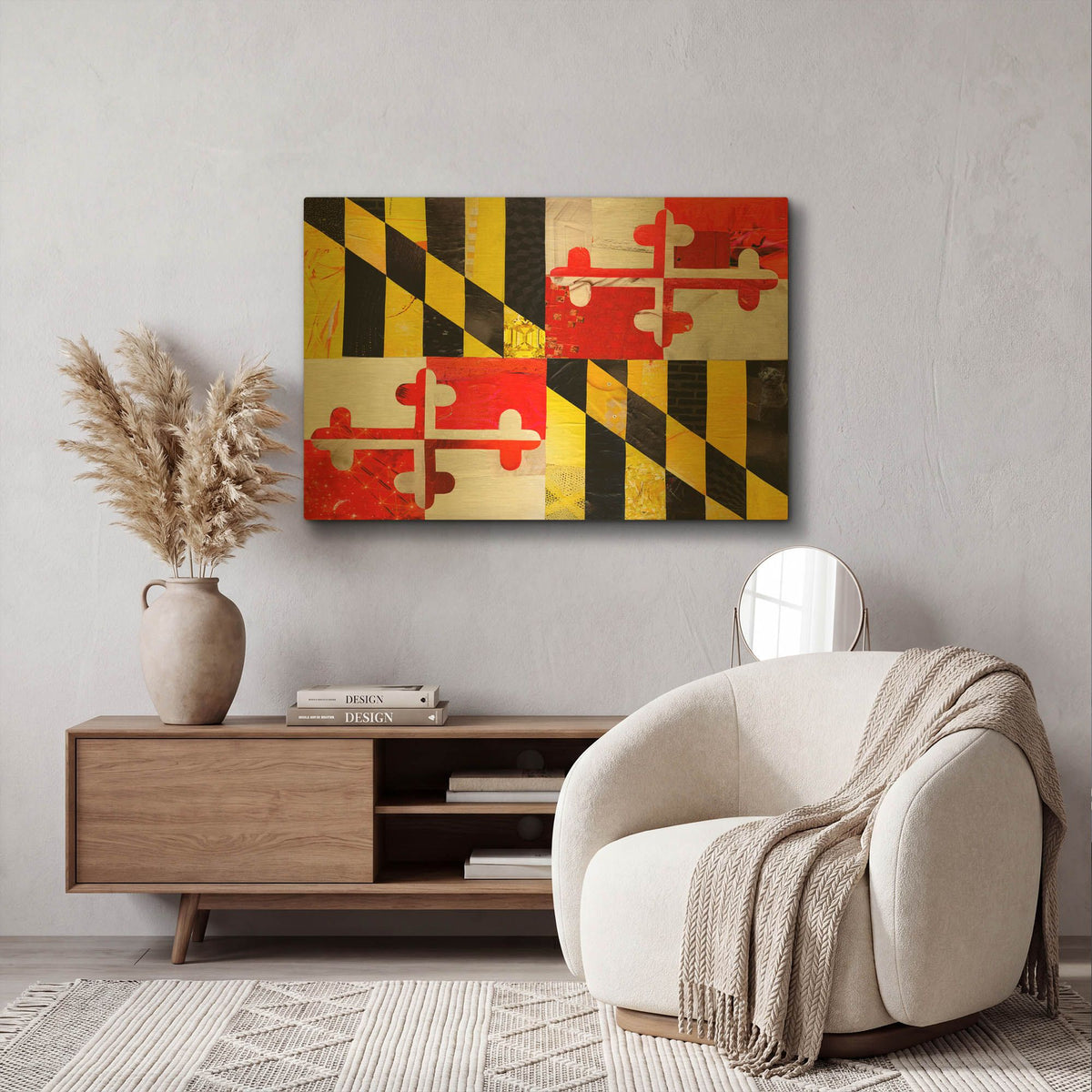 'Maryland' By Artpoptart Gold Metal Wall Art