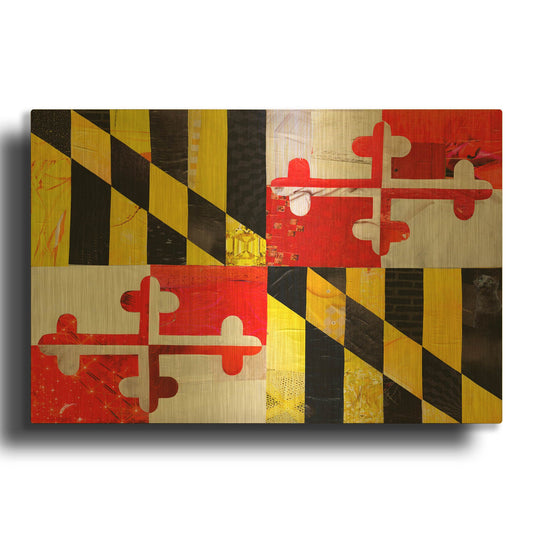 'Maryland' By Artpoptart Gold Metal Wall Art