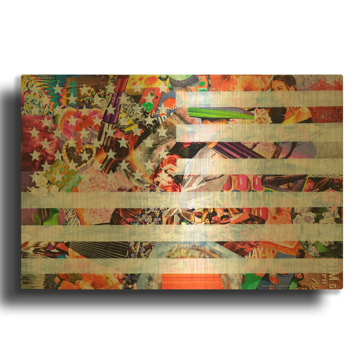 'Murican Flag' By Artpoptart Gold Metal Wall Art