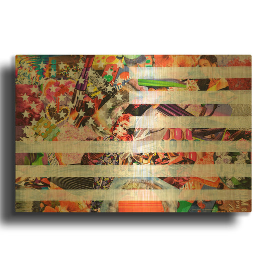 'Murican Flag' By Artpoptart Gold Metal Wall Art