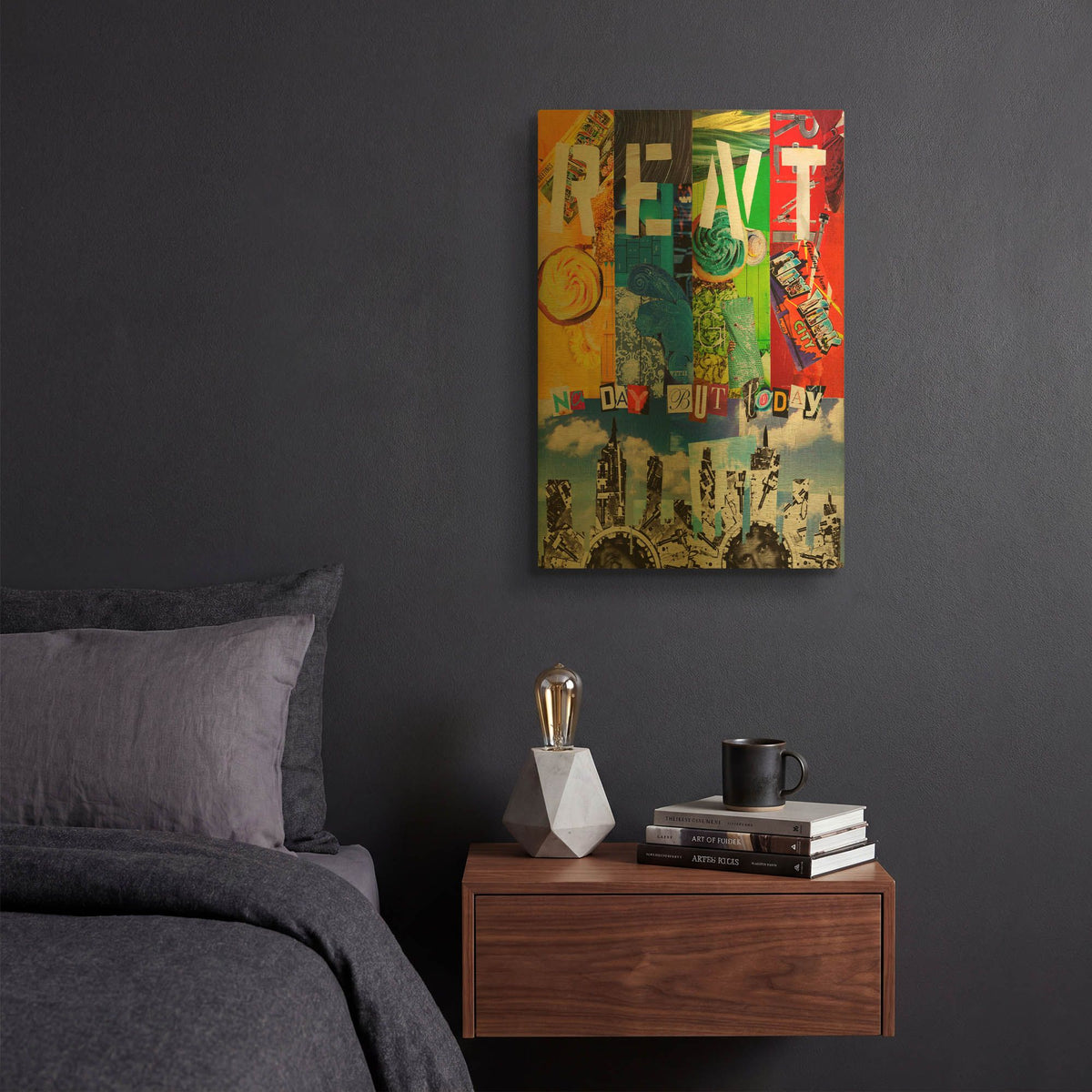 'Rent' By Artpoptart Gold Metal Wall Art