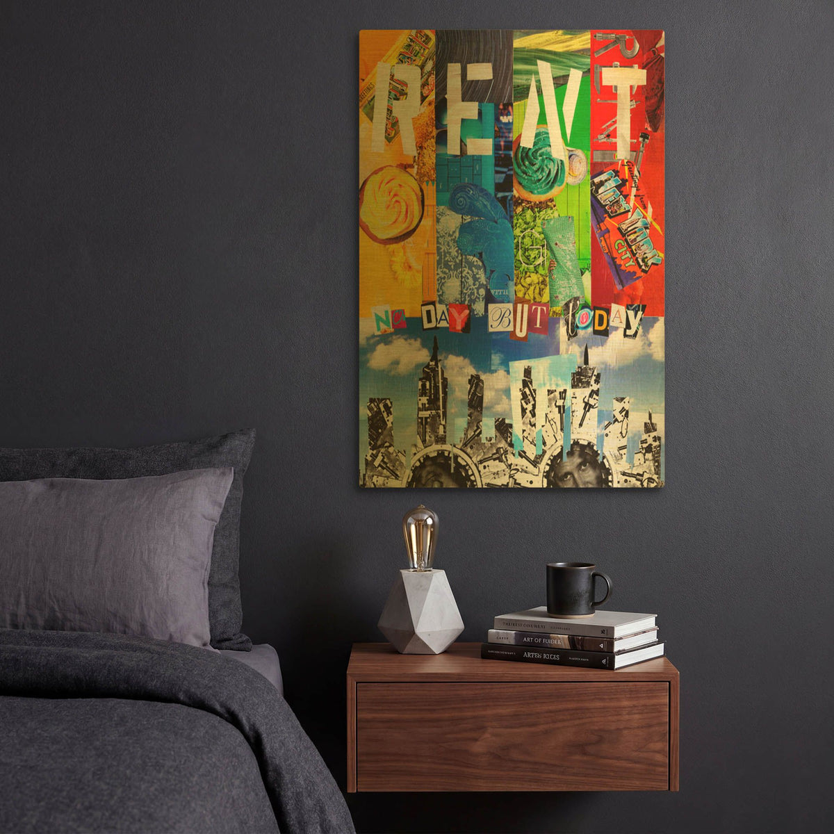 'Rent' By Artpoptart Gold Metal Wall Art