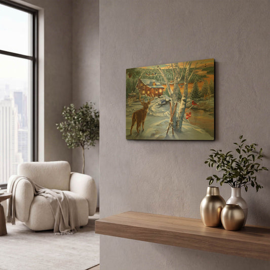 'Buck River' By Bigelow Illustrations Gold Metal Wall Art