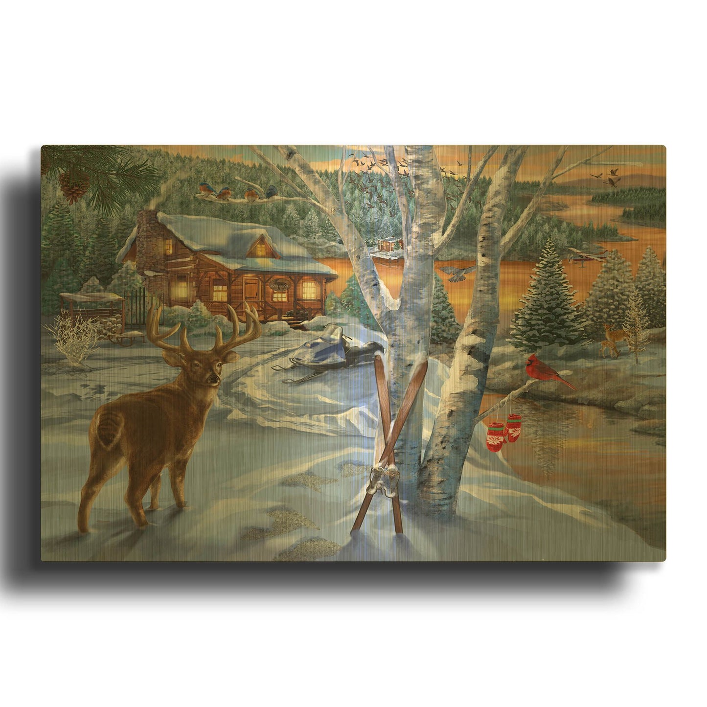 'Buck River' By Bigelow Illustrations Gold Metal Wall Art