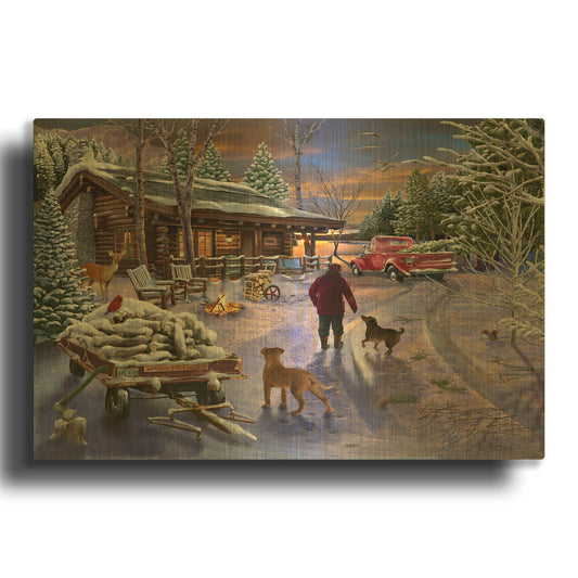 'Winter Refuge' By Bigelow Illustrations Gold Metal Wall Art