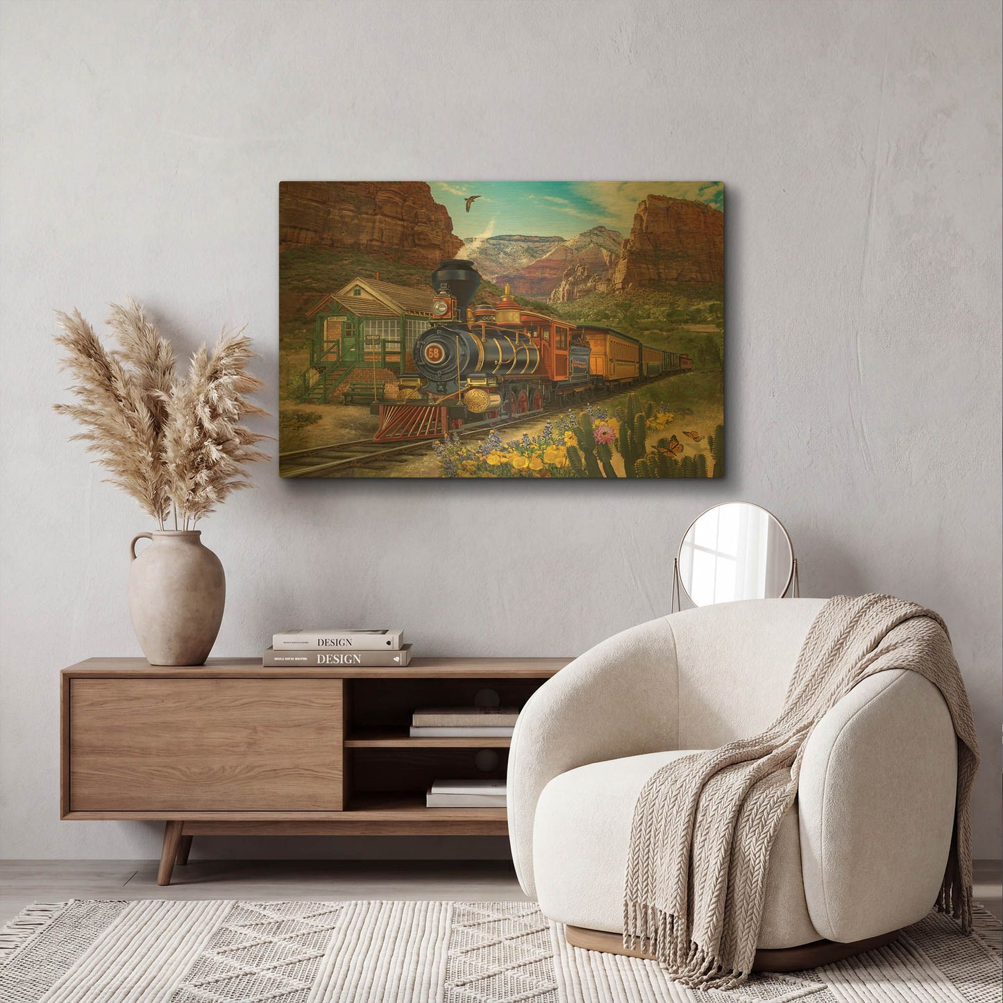 'Canyon Express' By Bigelow Illustrations Gold Metal Wall Art