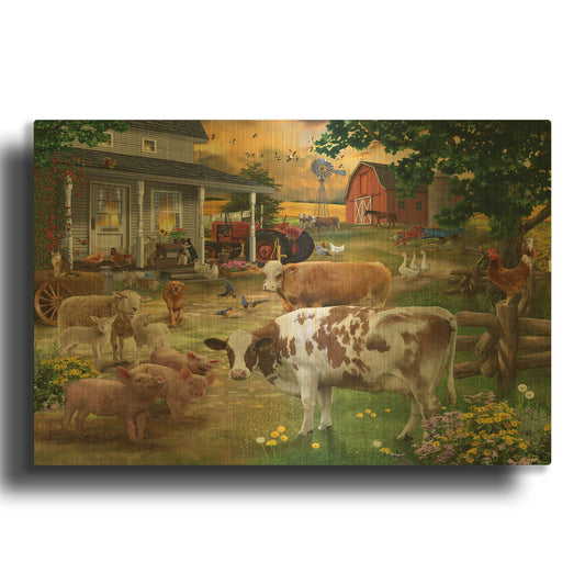'Farm Friends' By Bigelow Illustrations Gold Metal Wall Art