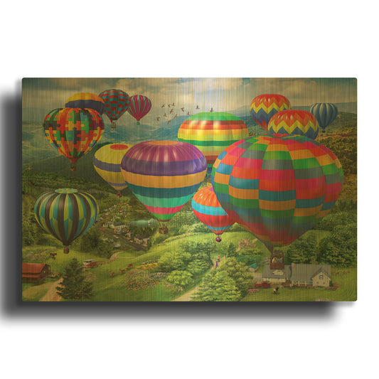 'Sailing Over the Valley' By Bigelow Illustrations Gold Metal Wall Art