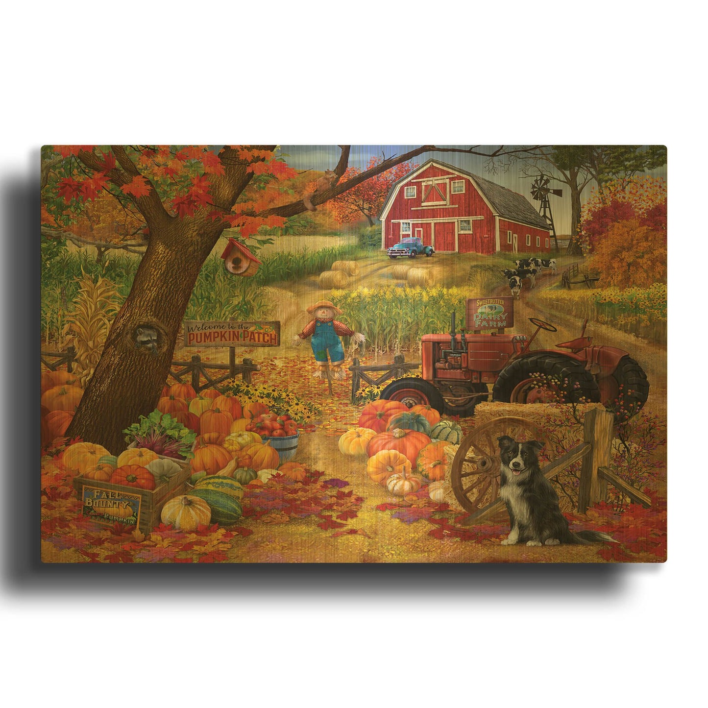 'Fall Bounty' By Bigelow Illustrations Gold Metal Wall Art
