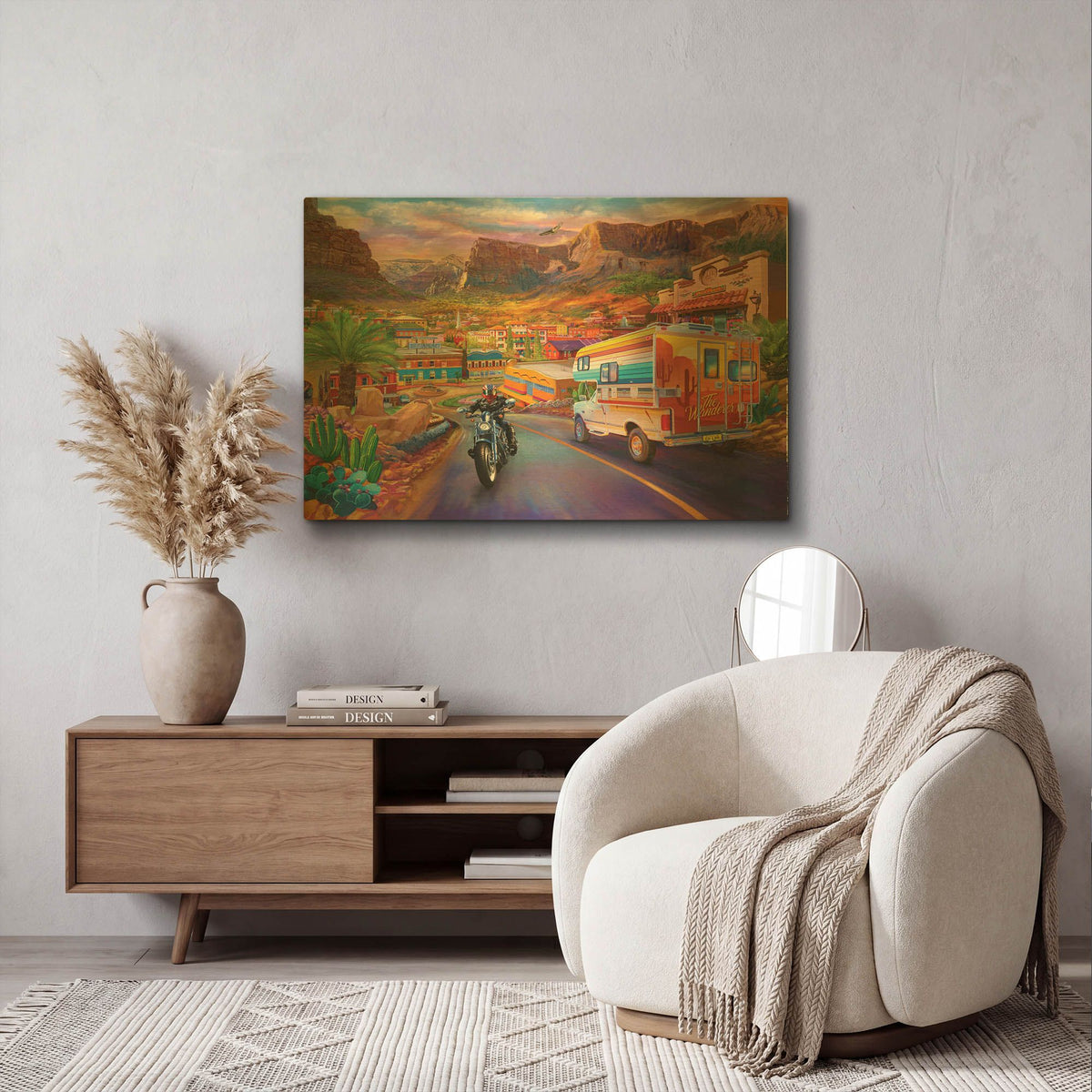 'Southwest Trip' By Bigelow Illustrations Gold Metal Wall Art
