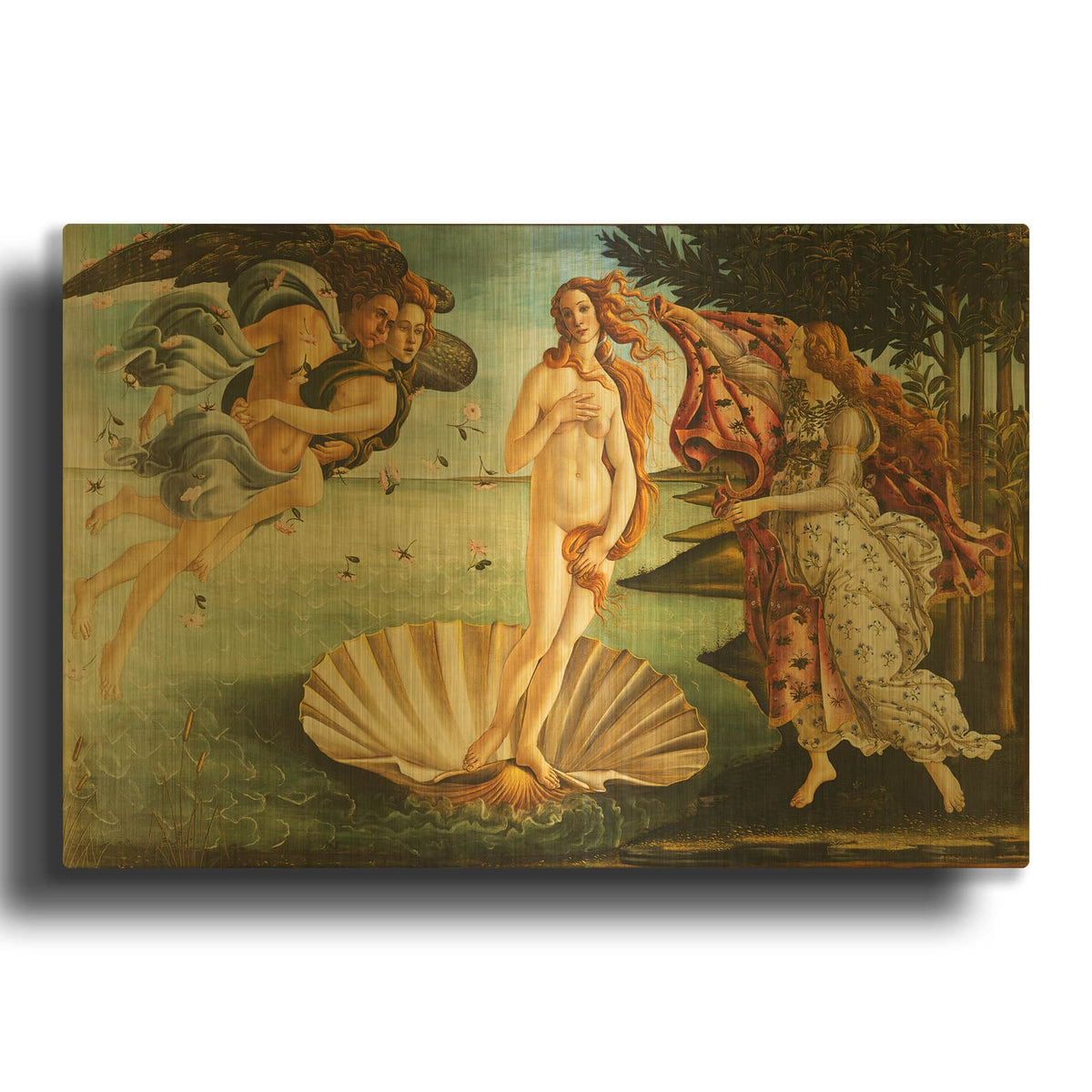 'La Nascita Di Venere' By Sandro Botticelli Gold Metal Wall Art
