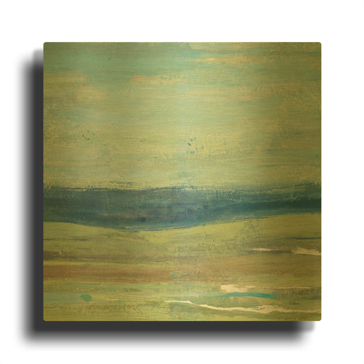 'Azure Wave' By Albena Hristova Gold Metal Wall Art
