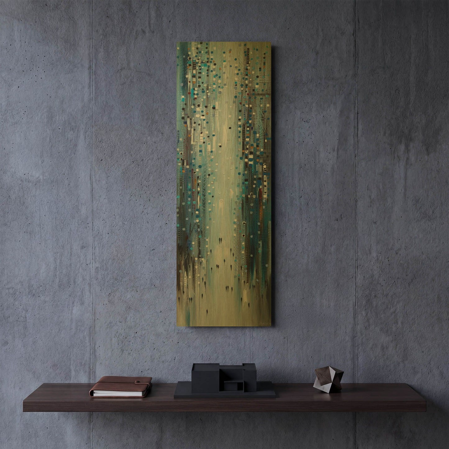 'City Blues' By Ekaterina Ermilkina Gold Metal Wall Art