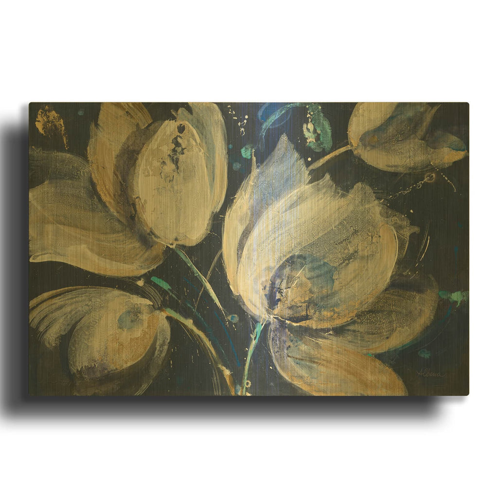 'Midnight Garden' By Albena Hristova Gold Metal Wall Art