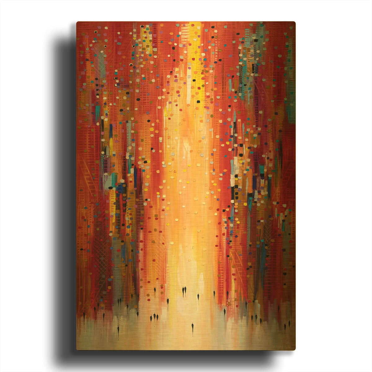 'Red Sky' By Ekaterina Ermilkina Gold Metal Wall Art