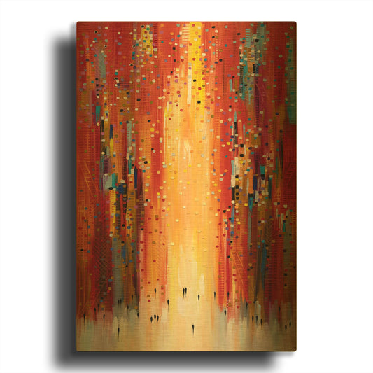'Red Sky' By Ekaterina Ermilkina Gold Metal Wall Art