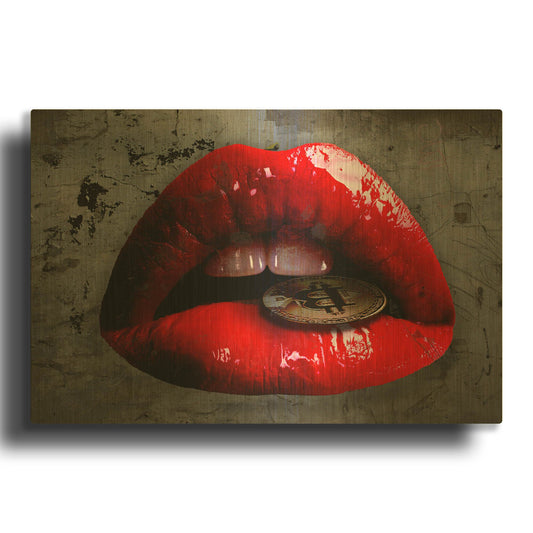 'Bit Me Bitcoin' By LUXE Gold Metal Wall Art
