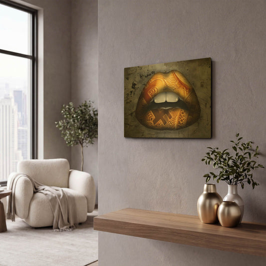 'Bitcoin Lipstick' By LUXE Gold Metal Wall Art