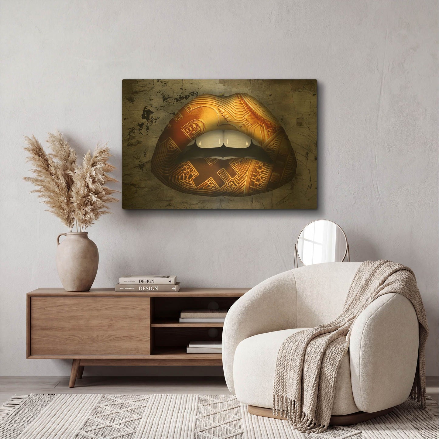 'Bitcoin Lipstick' By LUXE Gold Metal Wall Art