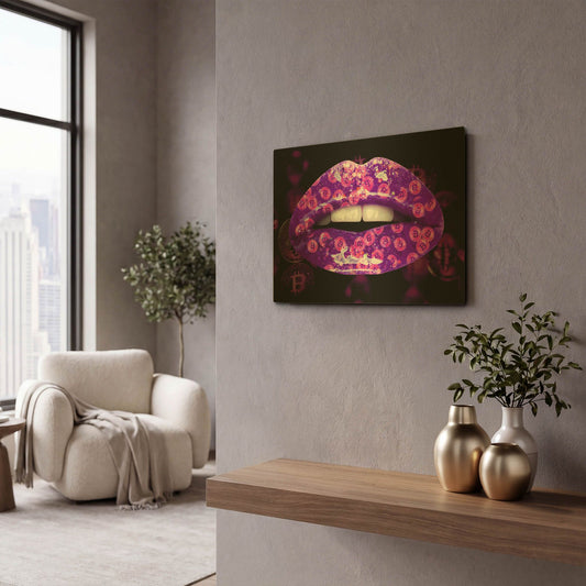 'Bitcoin Milkshake Amethyst' By LUXE Gold Metal Wall Art