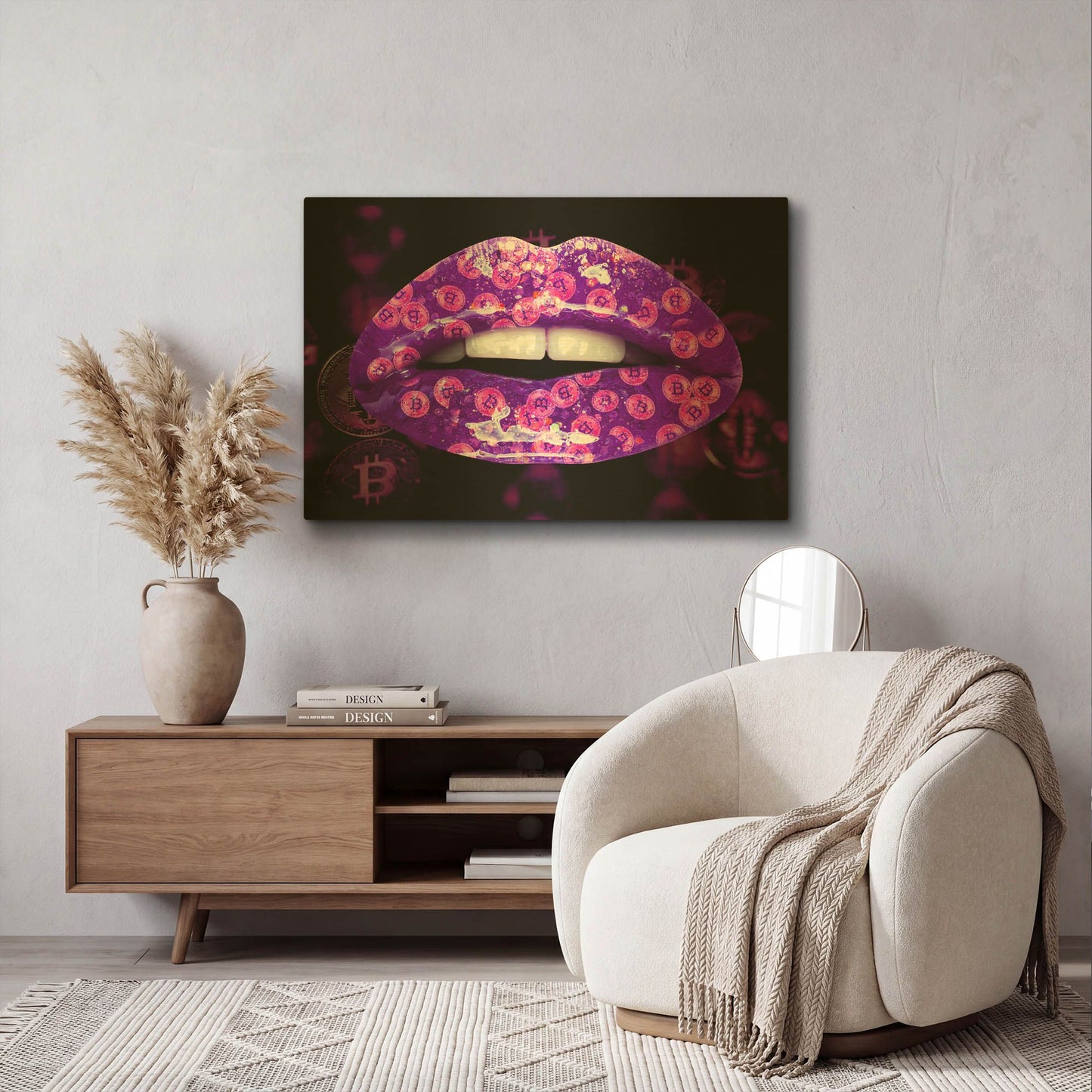 'Bitcoin Milkshake Amethyst' By LUXE Gold Metal Wall Art