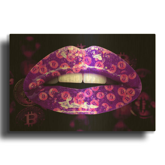 'Bitcoin Milkshake Amethyst' By LUXE Gold Metal Wall Art