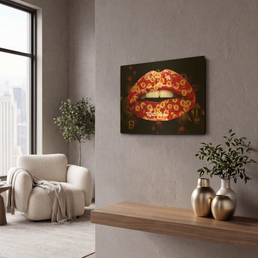 'Bitcoin Milkshake Ruby' By LUXE Gold Metal Wall Art