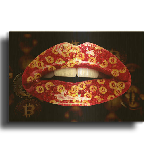 'Bitcoin Milkshake Ruby' By LUXE Gold Metal Wall Art