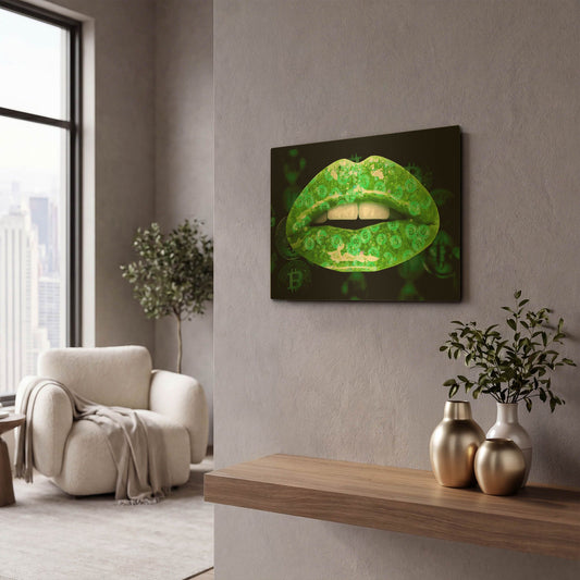 'Bitcoin Milkshake Shamrock' By LUXE Gold Metal Wall Art