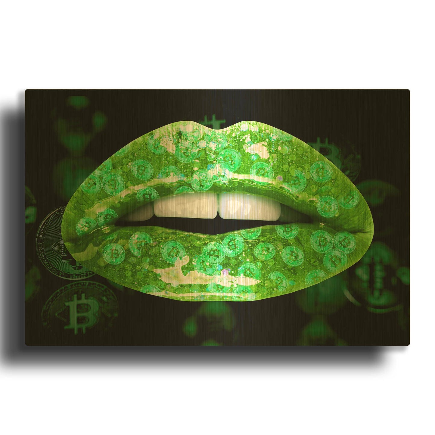 'Bitcoin Milkshake Shamrock' By LUXE Gold Metal Wall Art