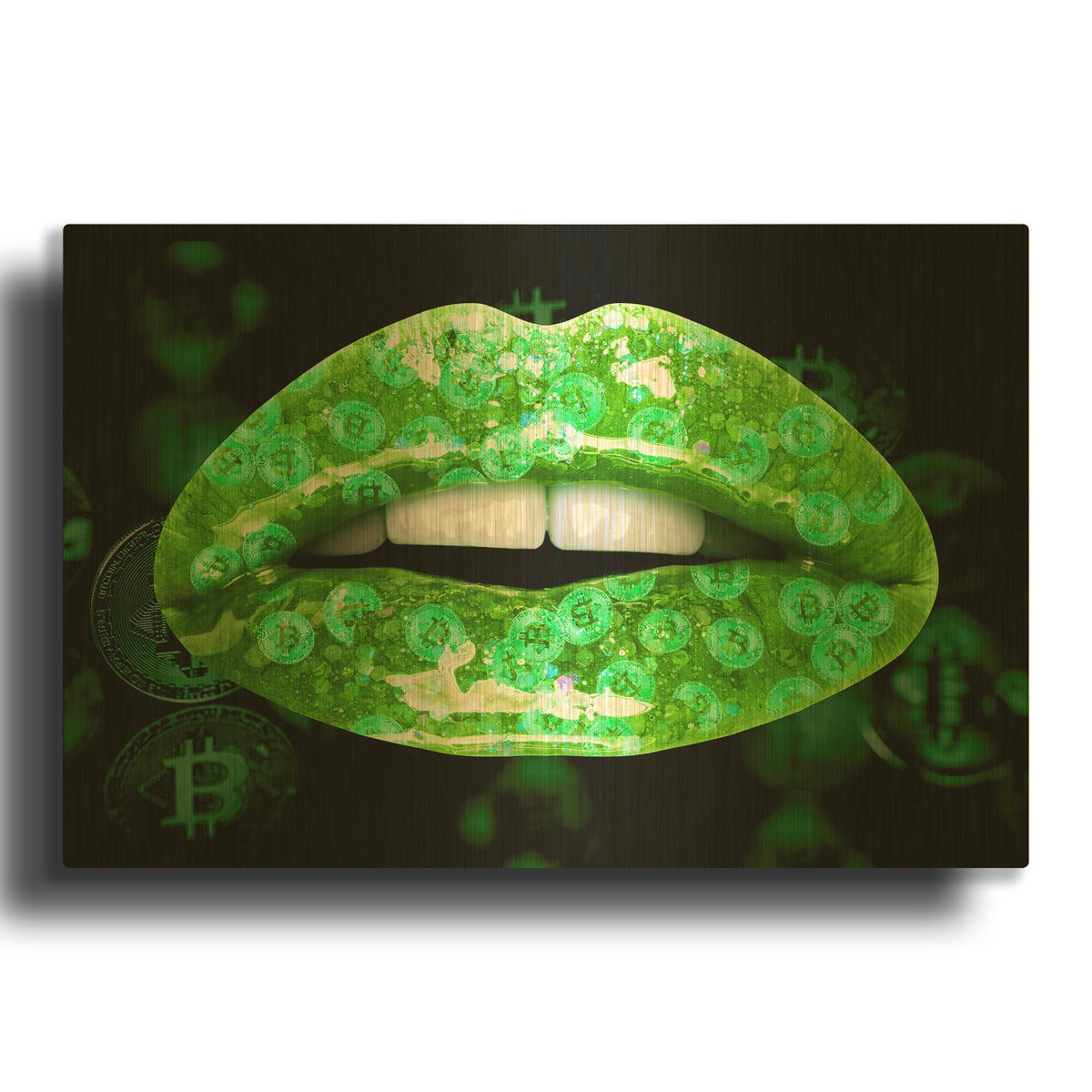 'Bitcoin Milkshake Shamrock' By LUXE Gold Metal Wall Art
