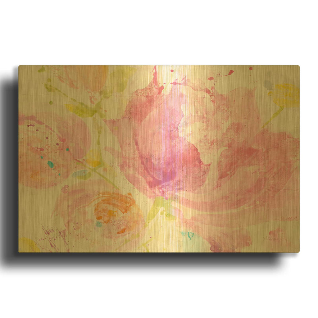 'Spring Abstracts Florals II' By Albena Hristova Gold Metal Wall Art