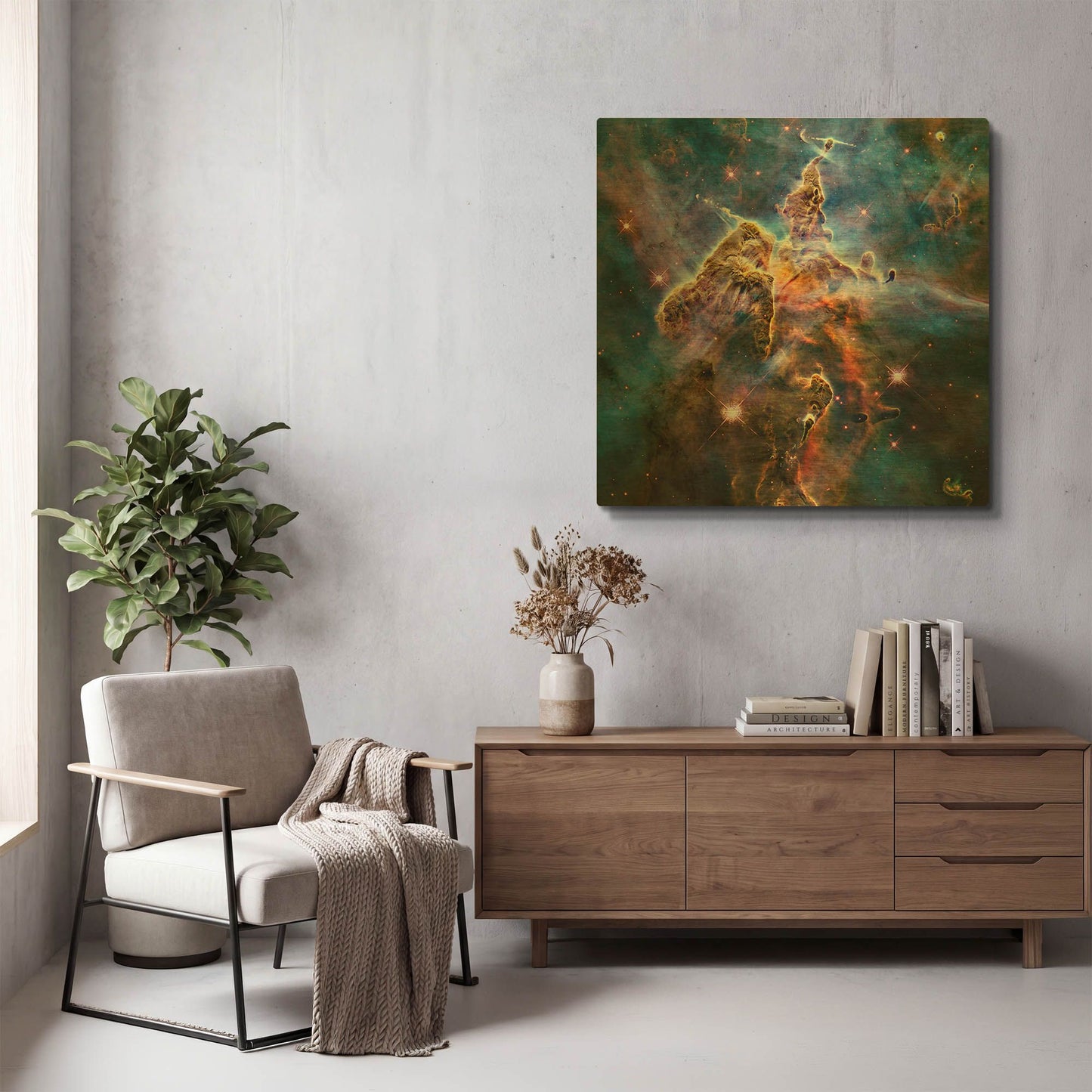 'Mystic Mountain' By NASA Space Photos Gold Metal Wall Art