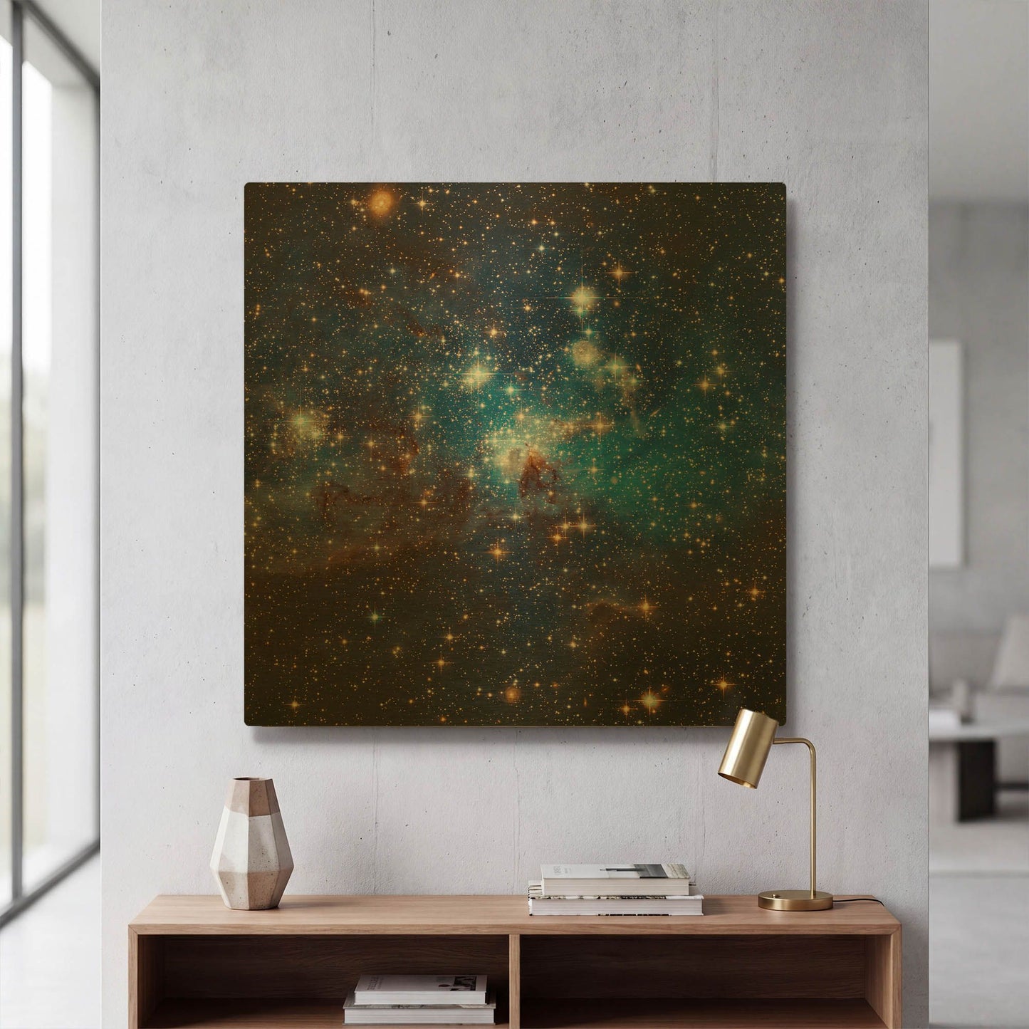 'LH 95 Star Cluster' By NASA Space Photos Gold Metal Wall Art