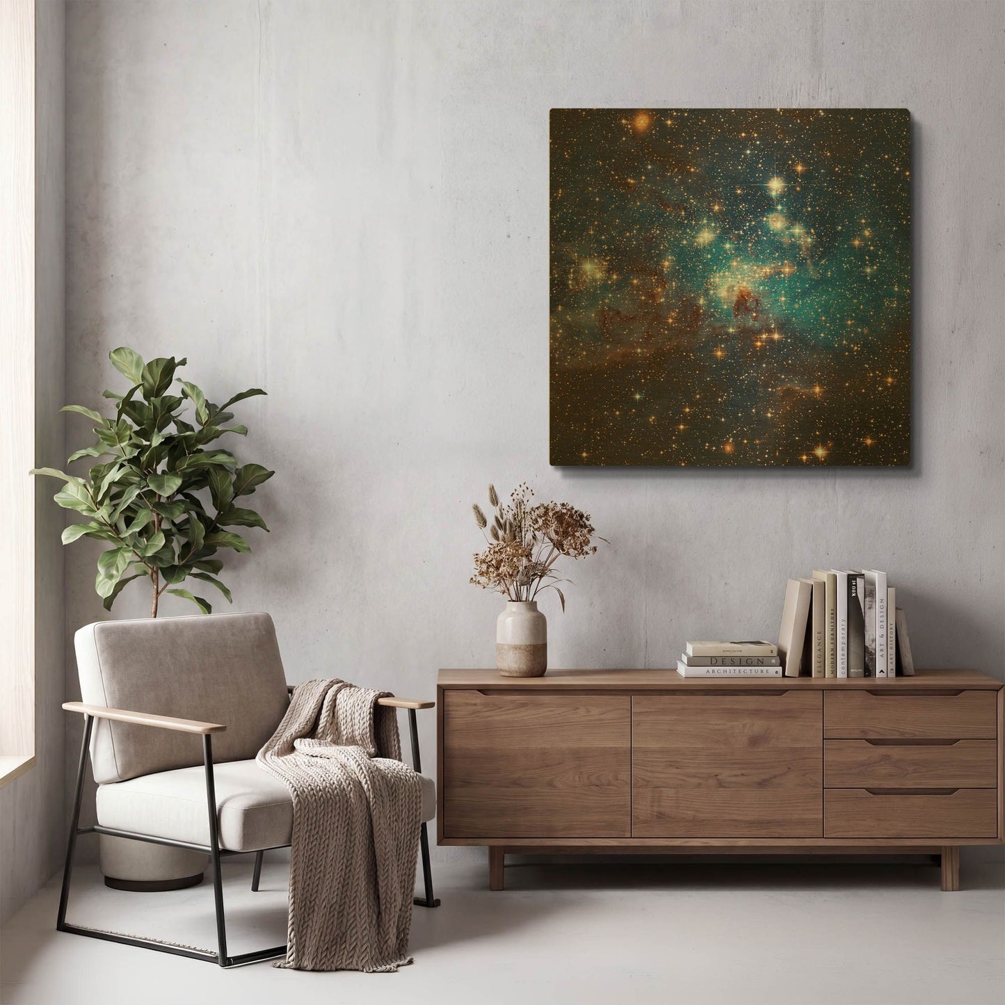 'LH 95 Star Cluster' By NASA Space Photos Gold Metal Wall Art